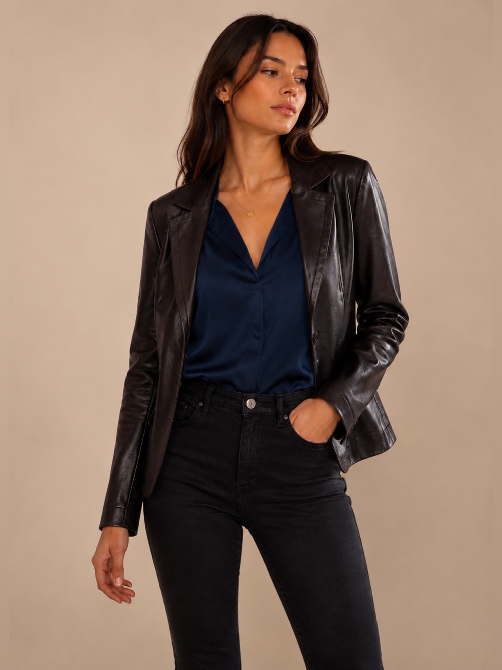 Danier Purple Leather Jacket XS